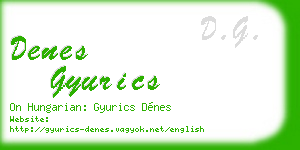 denes gyurics business card